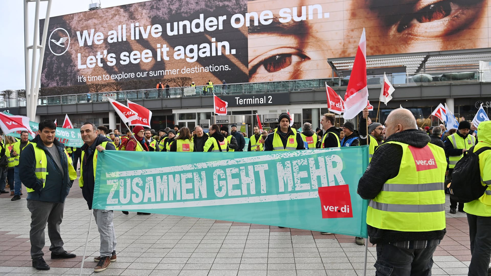 Flughafen München, Warnstreik, Verdi, Tarifverhandlungen