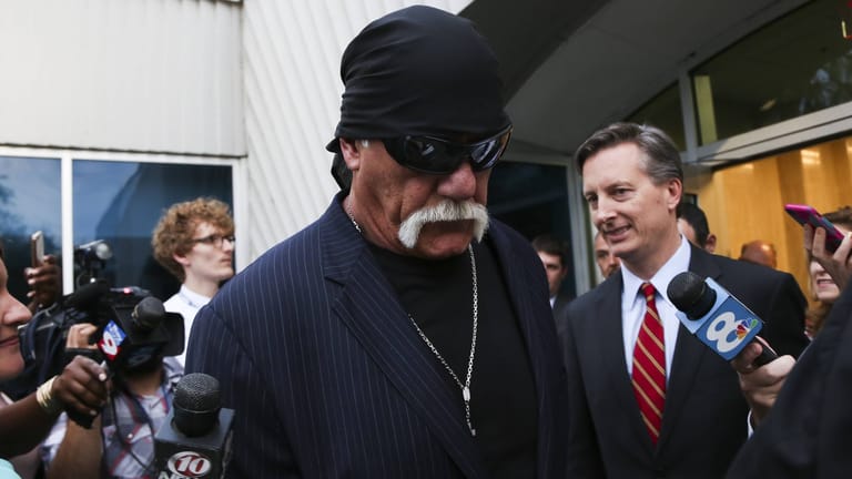 Hochnotpeinlicher Prozess: Hogan am Rande des Verfahrens gegen "Gawker" 2016.