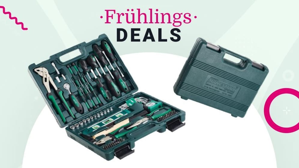 Gut sortiert: Bei den Frühlingsangeboten von Amazon ist ein bestückter Werkzeugkoffer von Brüder Mannesmann zum Tiefpreis erhältlich.