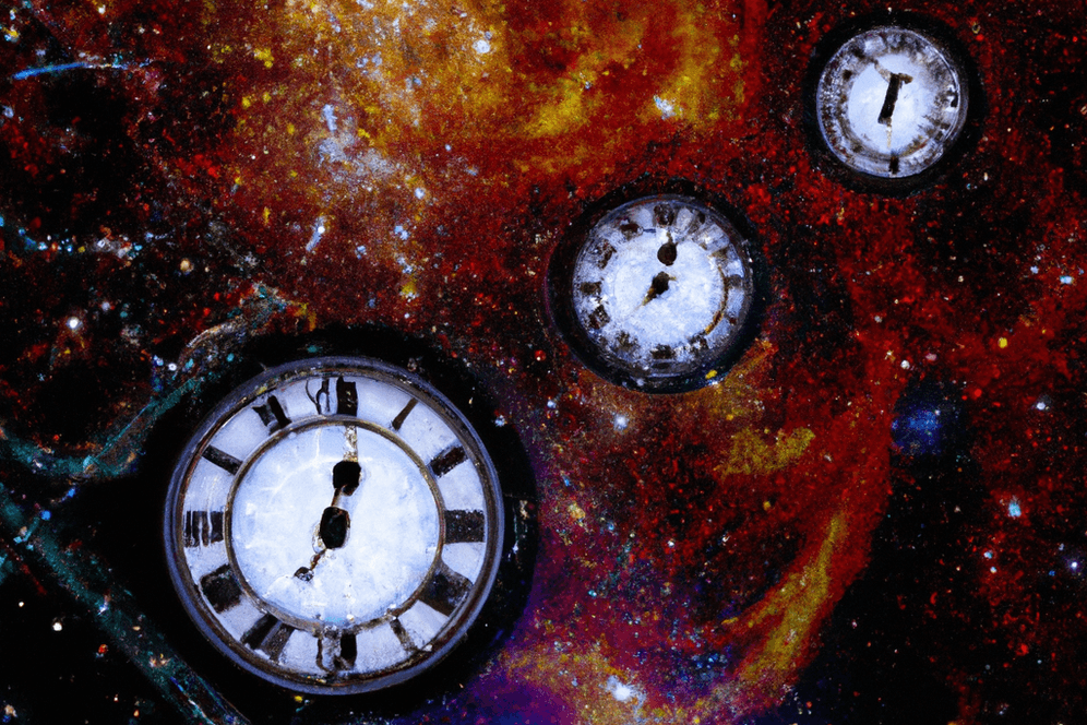 Mithilfe einer KI generiertes Bild einer Zeitreise: Das Experiment der österreichischen Wissenschaftler könnte im Bereich der Quantencomputer noch nützlich werden.