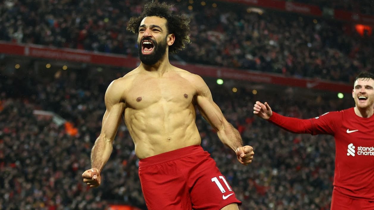 Überragte gegen United: Mohamed Salah jubelt gegen die "Red Devils".