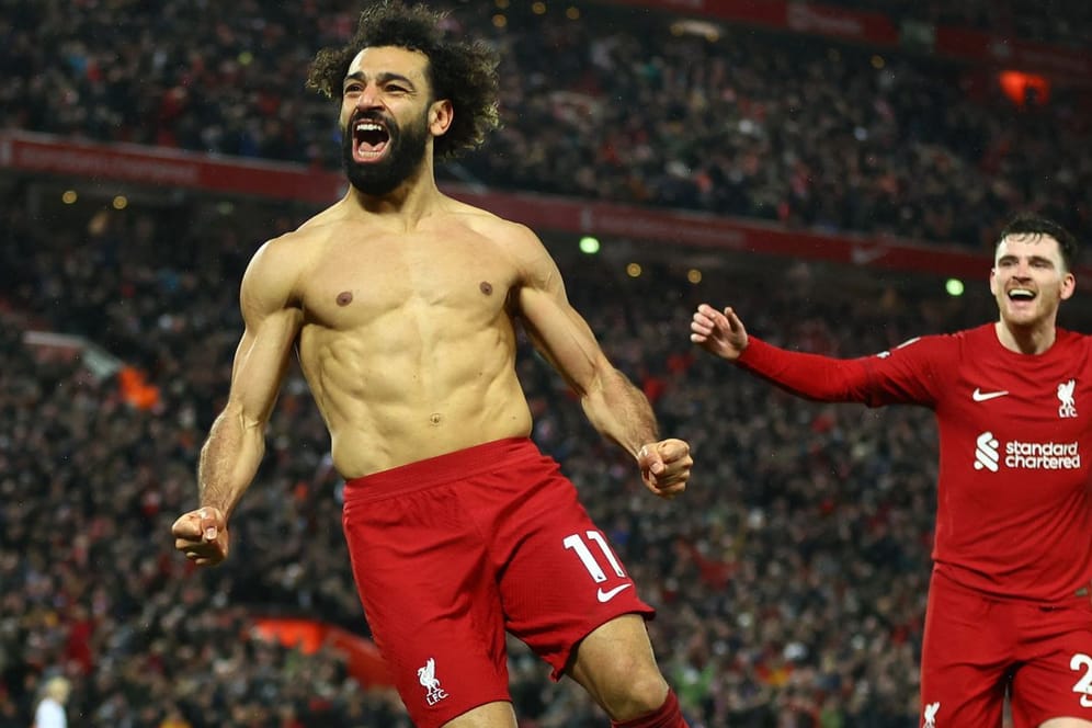 Überragte gegen United: Mohamed Salah jubelt gegen die "Red Devils".