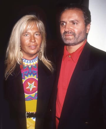 Donatella e Gianni Versace nel 1991.