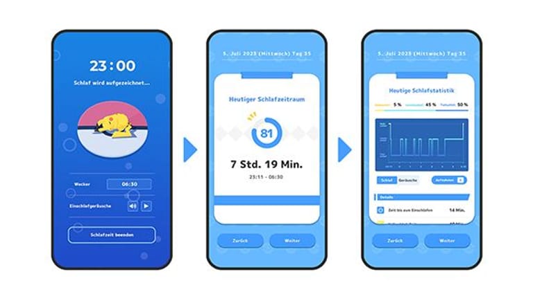 "Pokemon Sleep": Die neue App zeichnet unter anderem den Schlafrhythmus auf.