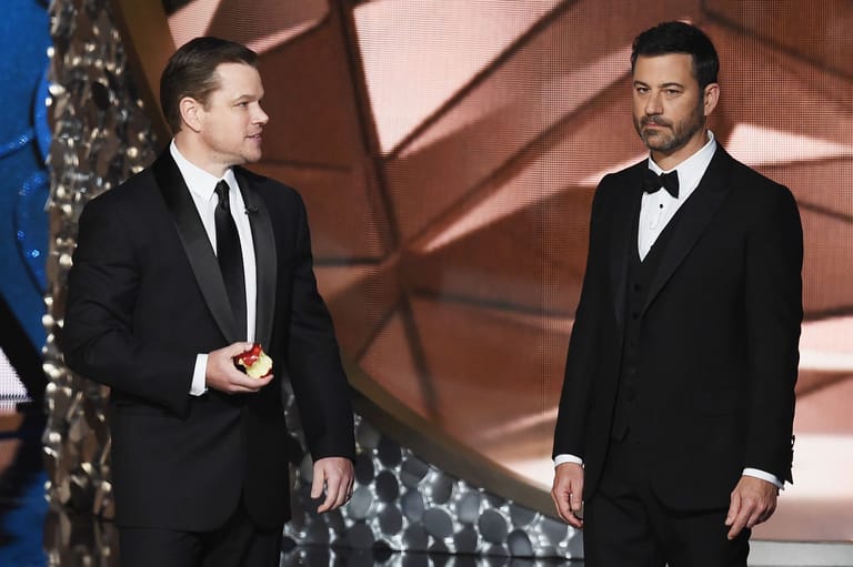 2016: Matt Damon und Jimmy Kimmel bei den 68. Primetime Emmy Awards in Los Angeles