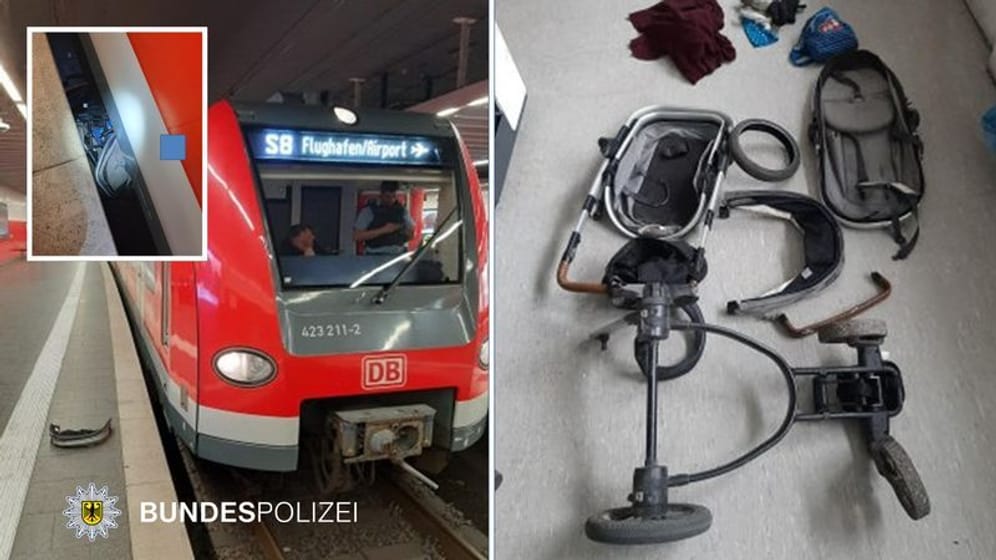Bange Schrecksekunden am Hauptbahnhof: Ein Kinderwagen rollt ins Gleis und wird von der S-Bahn überfahren.