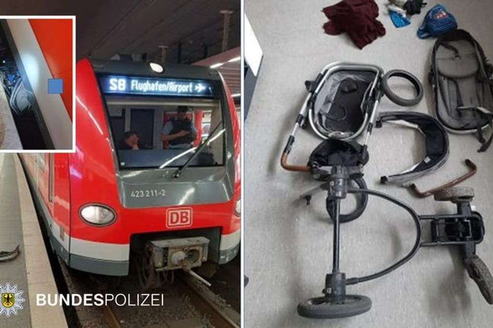 Bange Schrecksekunden am Hauptbahnhof: Ein Kinderwagen rollt ins Gleis und wird von der S-Bahn überfahren.