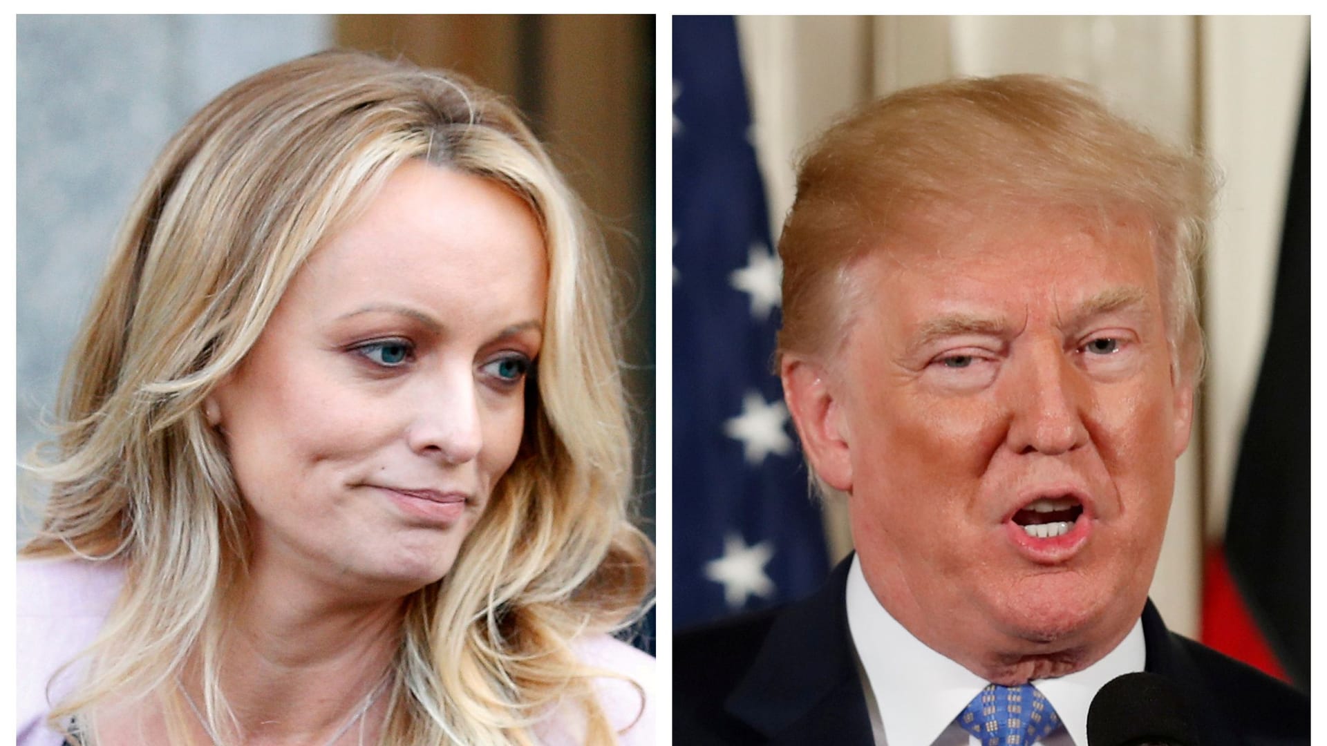 Stephanie Clifford, alias Stormy Daniels und Donald Trump.