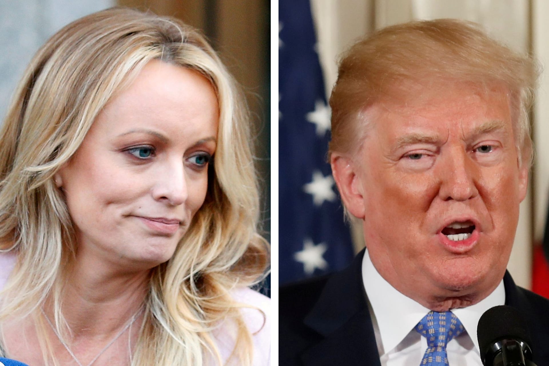 Stephanie Clifford, alias Stormy Daniels und Donald Trump.