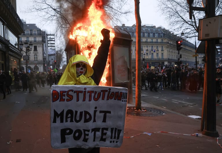 Paris: Ein Foto der Proteste am 23. März 2023.