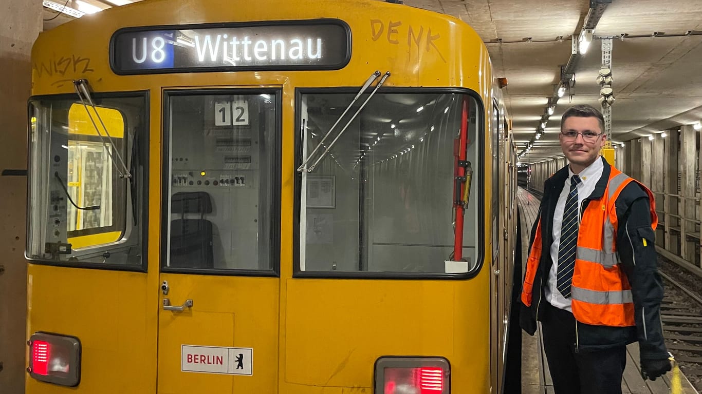 Steven Reiss und "sein" Zug": In Wittenau wird die Bahn gekehrt.