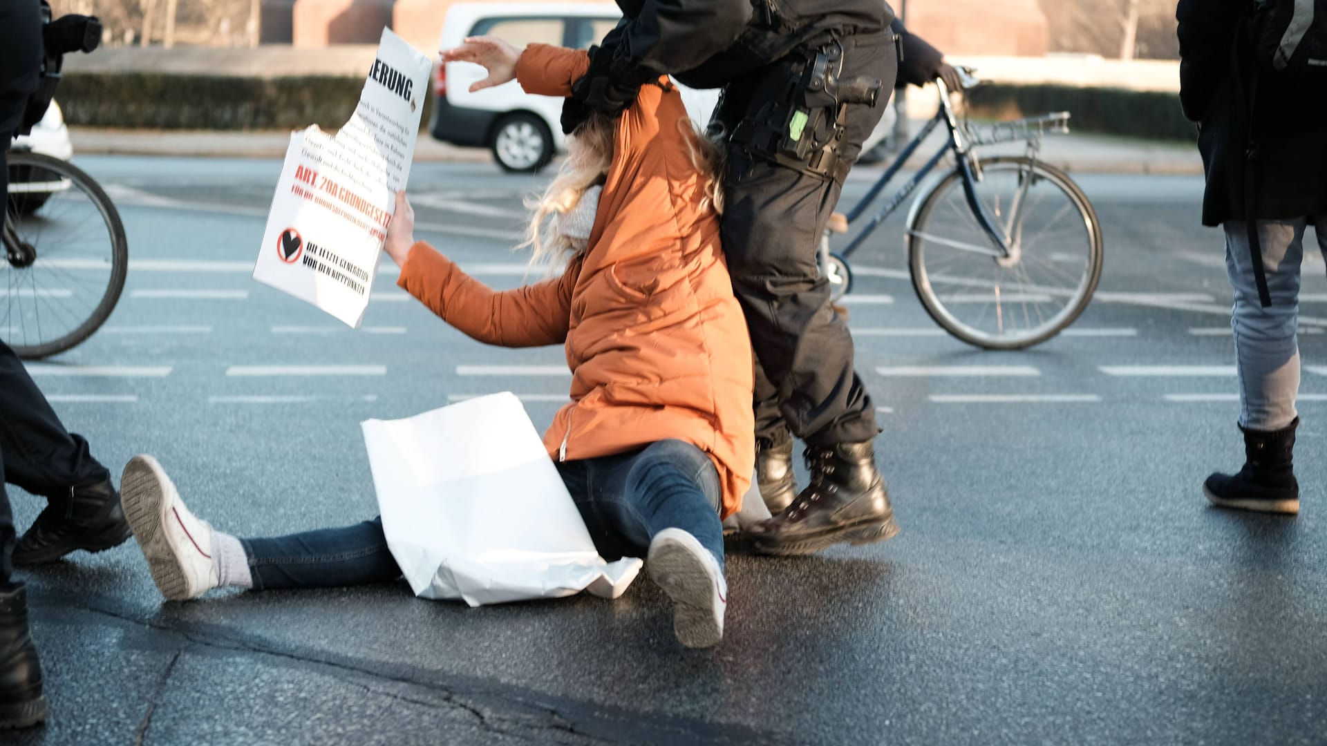 Klimaprotest der "Letzten Generation" in Berlin.