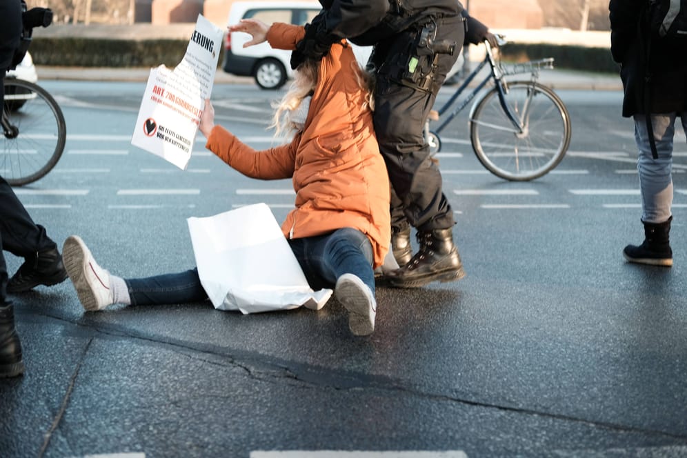 Klimaprotest der "Letzten Generation" in Berlin.