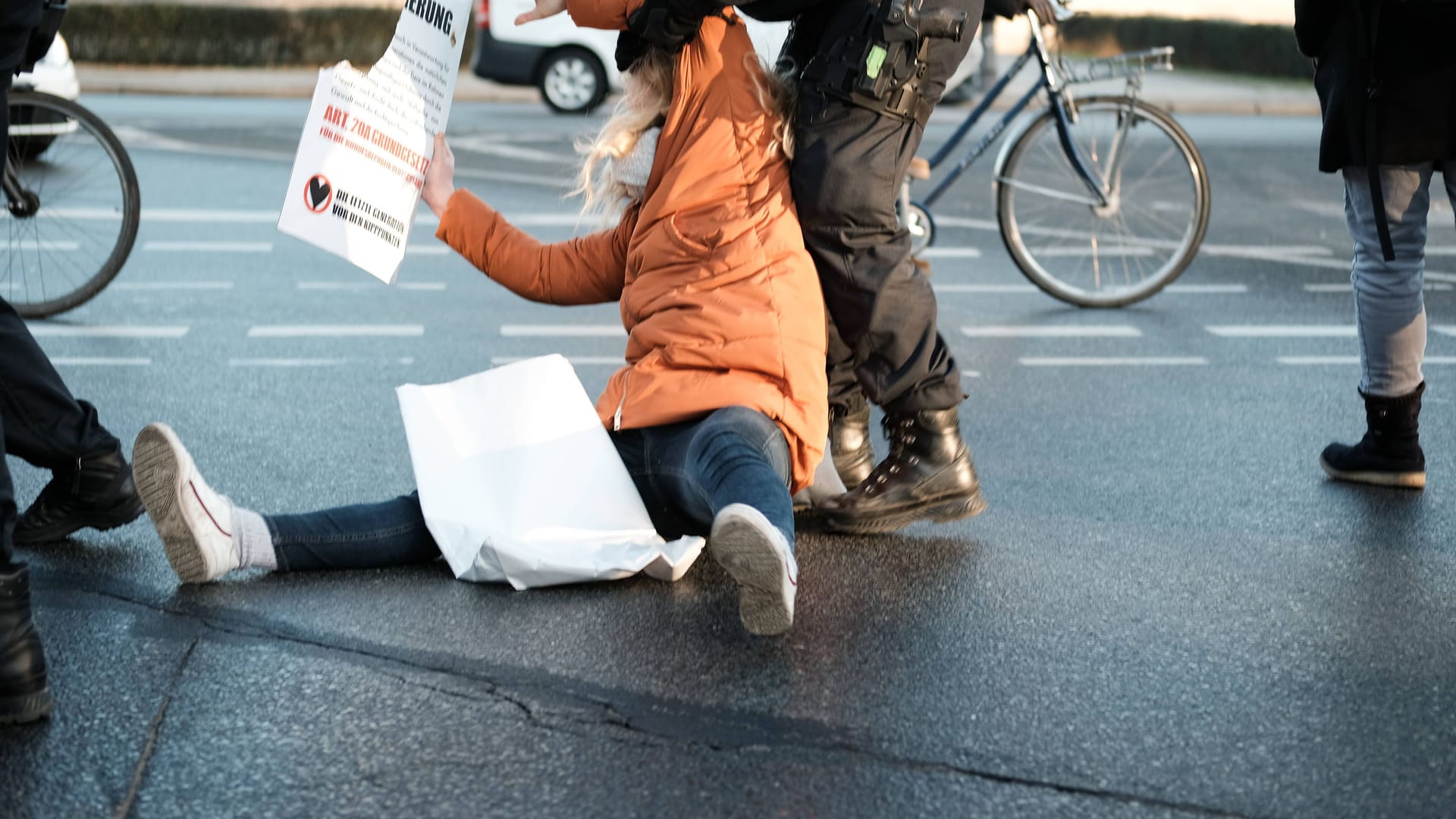 Klimaprotest der "Letzten Generation" in Berlin.