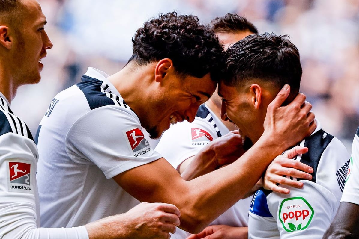 Jubel beim Hamburger SV im Spiel gegen den 1. FC Nürnberg.