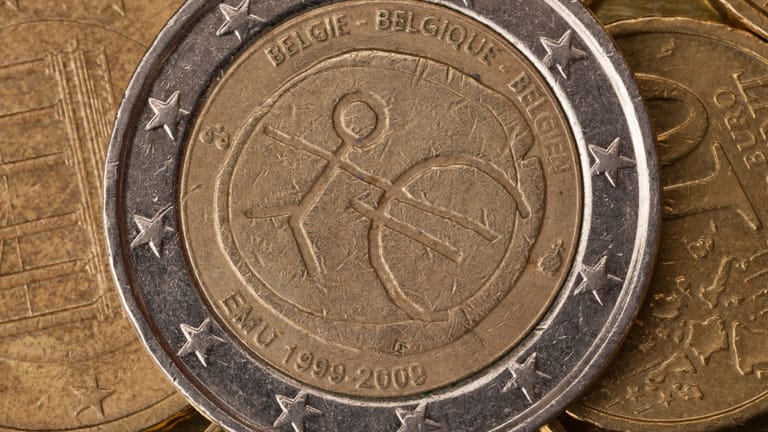 Ein beliebtes, aber nicht unbedingt seltenes Sammlerstück: Die Zwei-Euro-Münze mit dem Strichmännchen.