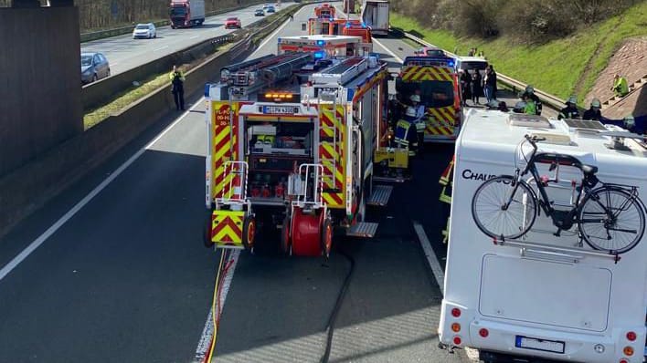 Die Unfallstelle: Für den Wohnmobilfahrer kam jede Hilfe zu spät.
