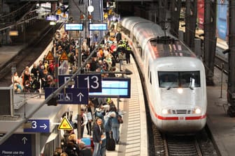 Ein ICE der Deutschen Bahn fährt in den Hauptbahnhof Hamburg ein (Symbolbild): Ein Fahrgast ohne Fahrschein wurde am Samstag hier von der Bundespolizei empfangen.