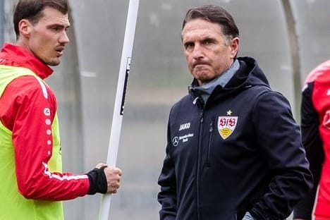 Bruno Labbadia: Trotz Berichten über seinen Rauswurf leitete er nochmal das Stuttgart-Training.