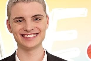 Fabian Grischkat mit seiner Kampagne für seine Kandidatur als Queerbeauftragten in Berlin