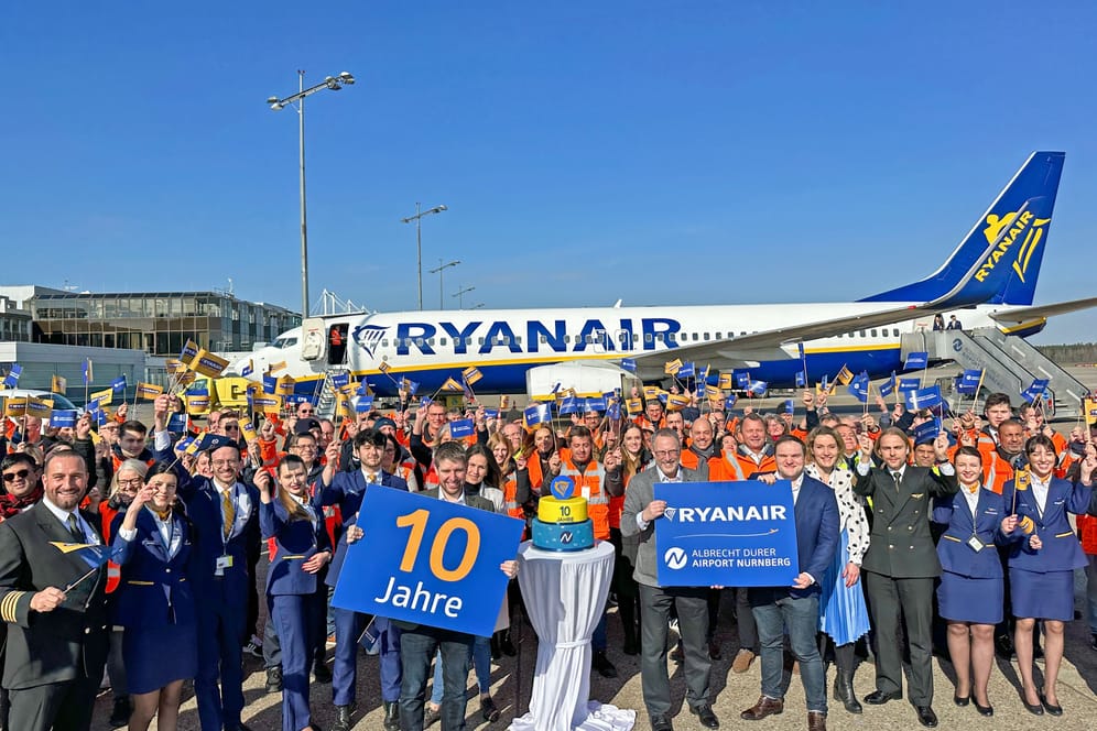 Seit 2013 ist Ryanair am Flughafen Nürnberg vertreten – und seitdem enorm gewachsen.