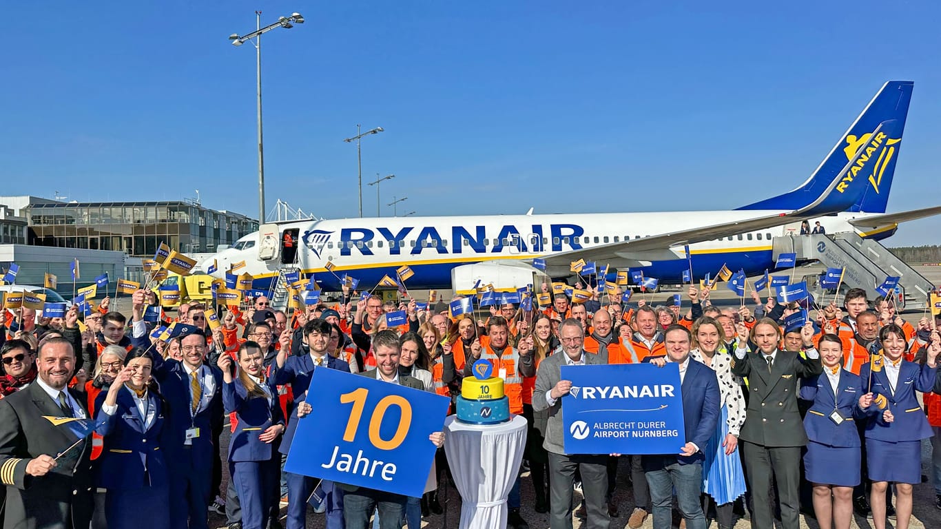 Seit 2013 ist Ryanair am Flughafen Nürnberg vertreten – und seitdem enorm gewachsen.