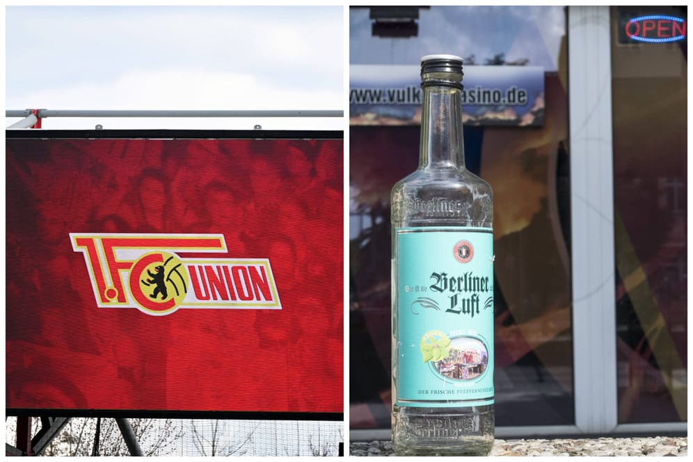 Das Logo des FC Union und eine Flasche Berliner Luft: Gibt es bald eine Kooperation?