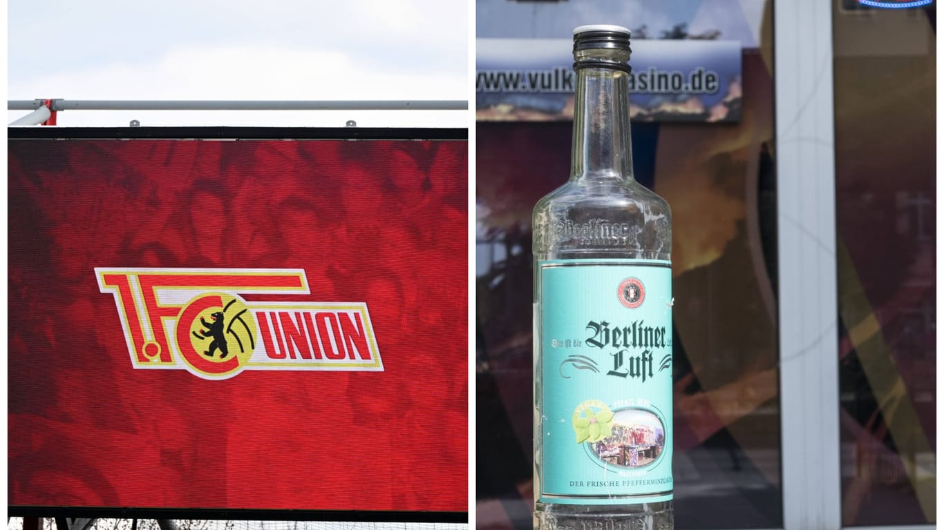 Das Logo des FC Union und eine Flasche Berliner Luft: Gibt es bald eine Kooperation?