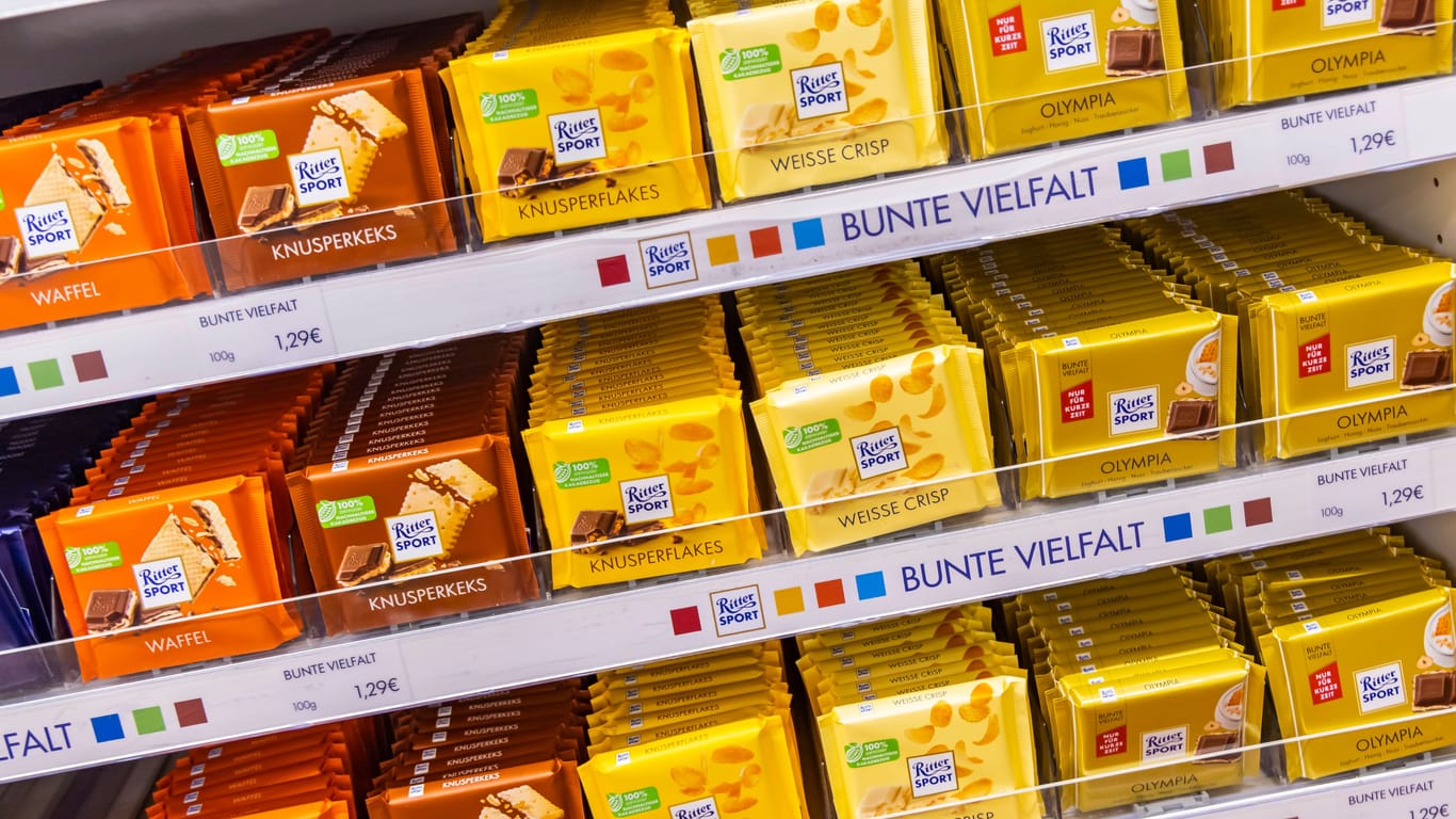 Werksverkauf bei Ritter Sport in Waldenbuch: Die quadratische Schokolade ist ein internationaler Verkaufsschlager – erfunden in Baden-Württemberg.
