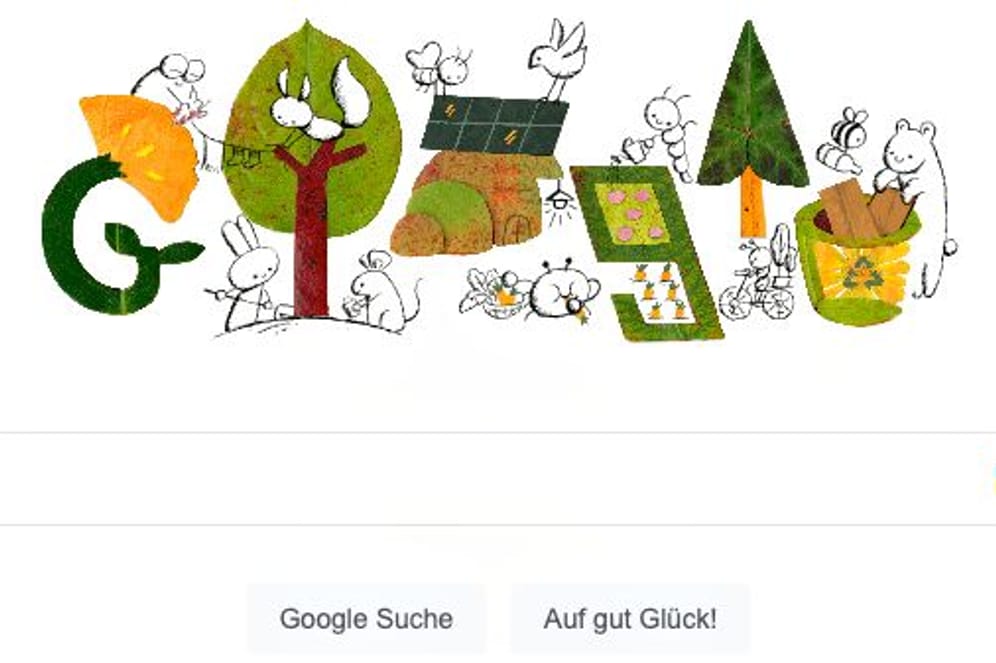 Google-Doodle zum Earth Day: Der Internetkonzern weist mit einer witzigen Animation auf den Umweltschutztag hin.