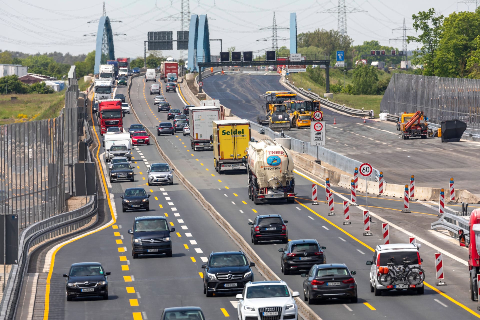 Baustelle auf der A3 (Archivbild): Seit Jahren wird zwischen Nürnberg und Würzburg gebaut.