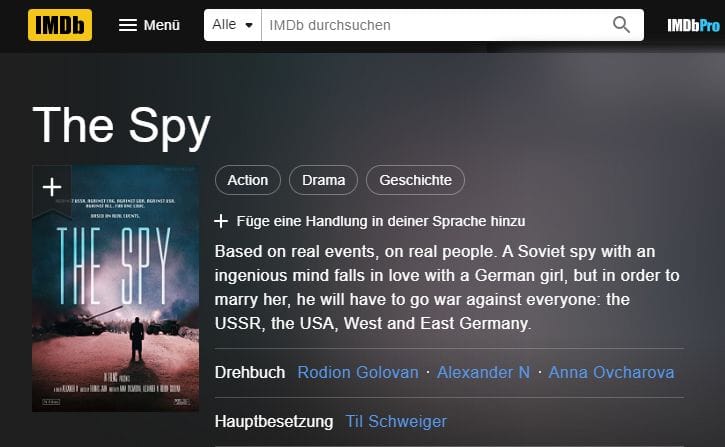The Spy: Seit 2021 wird der Film angekündigt, seit dem vergangenen Jahr wird Til Schweiger als Hauptdarsteller geführt.