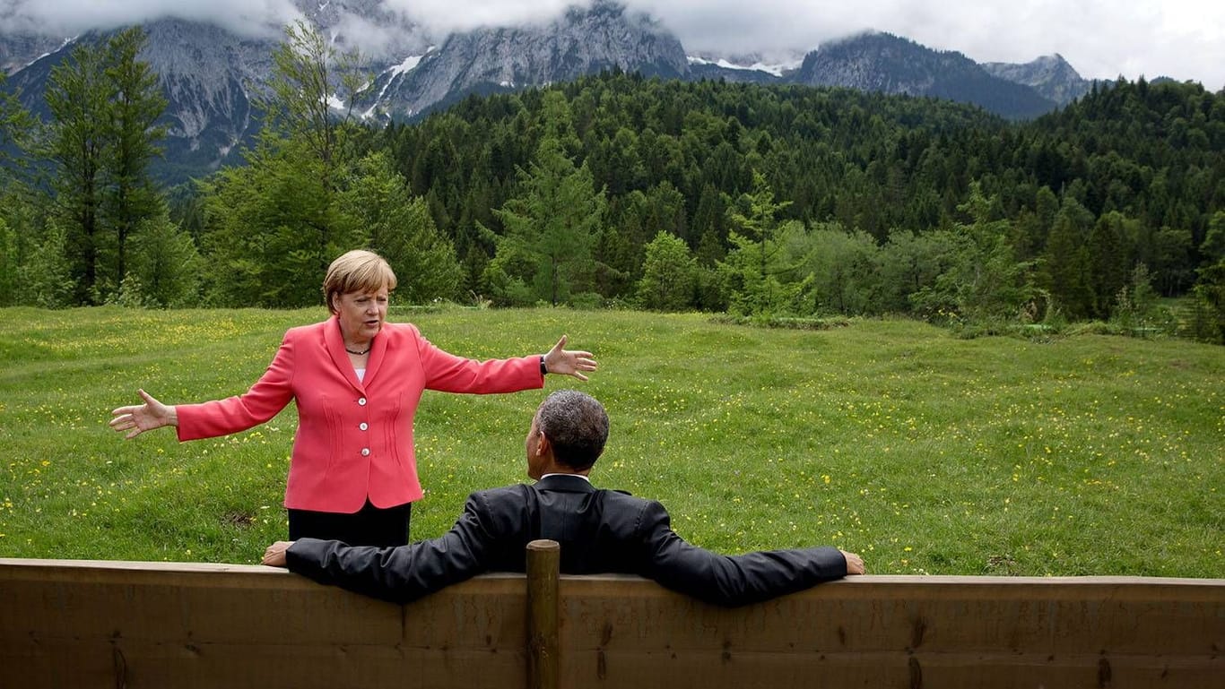 Ein Bild, das 2015 um die Welt ging: Angela Merkel und Barack Obama beim G7-Gipfel auf Schloss Elmau
