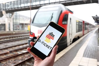 Ein Smartphone mit dem Deutschlandticket vor einem Zug (Symbolfoto): In Niedersachsen sind keine landesweiten ErmΓ€Γigungen zum Start des 49-Euro-Tickets angekΓΌndigt. Ein Smartphone mit dem Deutschlandticket vor einem Zug (Symbolfoto): In Niedersachsen sind keine landesweiten ErmΓ€Γigungen zum Start des 49-Euro-Tickets angekΓΌndigt.