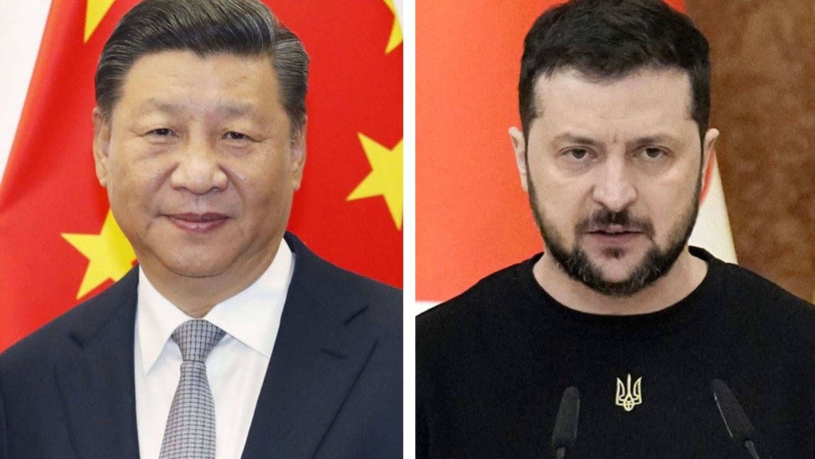 Der chinesische Präsident Xi Jinping (l.) und sein Amtskollege Wolodymyr Selenskyj telefonierten am Mittwoch.