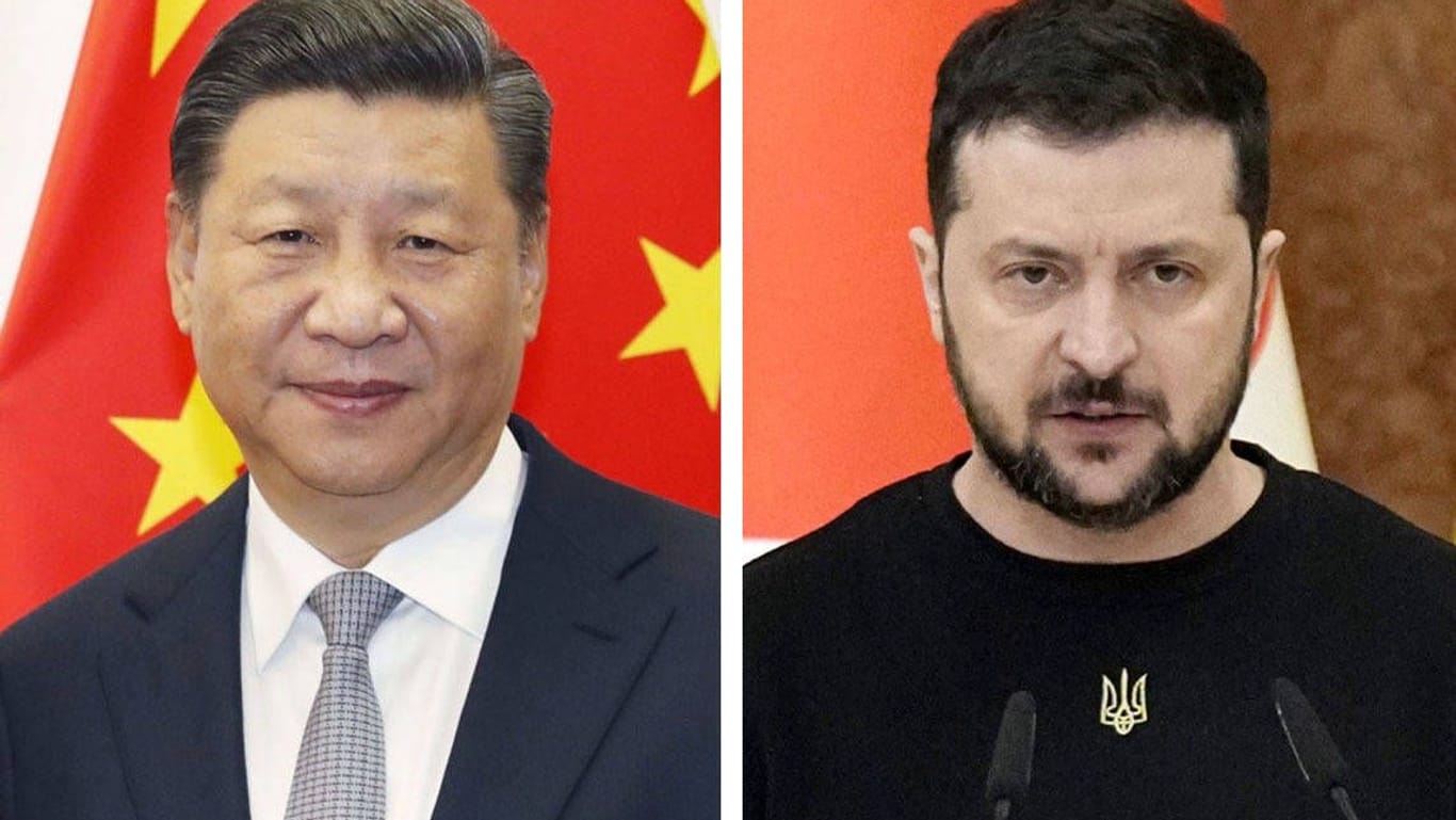 Der chinesische Präsident Xi Jinping (l.) und sein Amtskollege Wolodymyr Selenskyj telefonierten am Mittwoch.