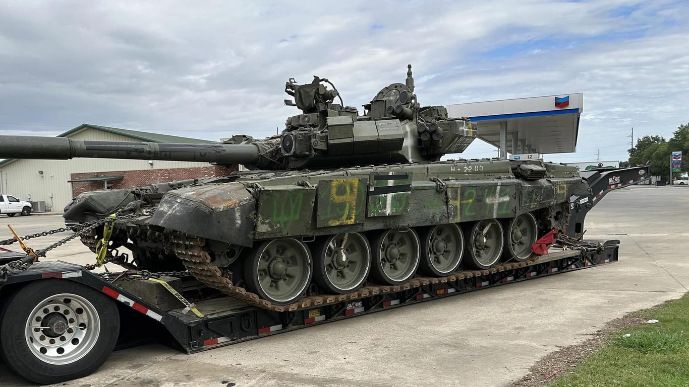 Der russische Panzer des Typs T-90A: Das Militärfahrzeug ist im US-Bundesstaat Louisiana aufgetaucht.