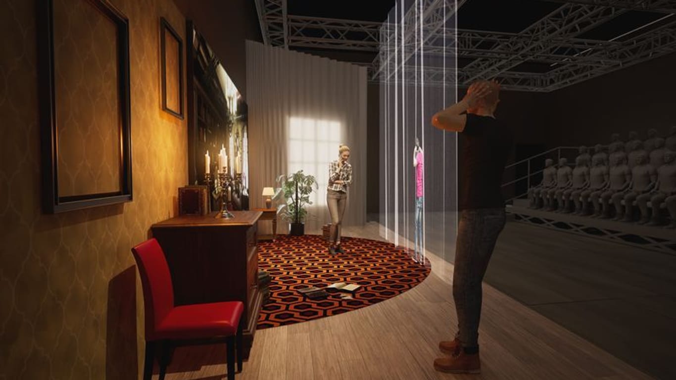 Eine Illustration zeigt die neue Spielstätte für digitales Theater am Staatstheater Nürnberg. Diese soll reales und virtuelles Theatererlebnis miteinander verbinden.