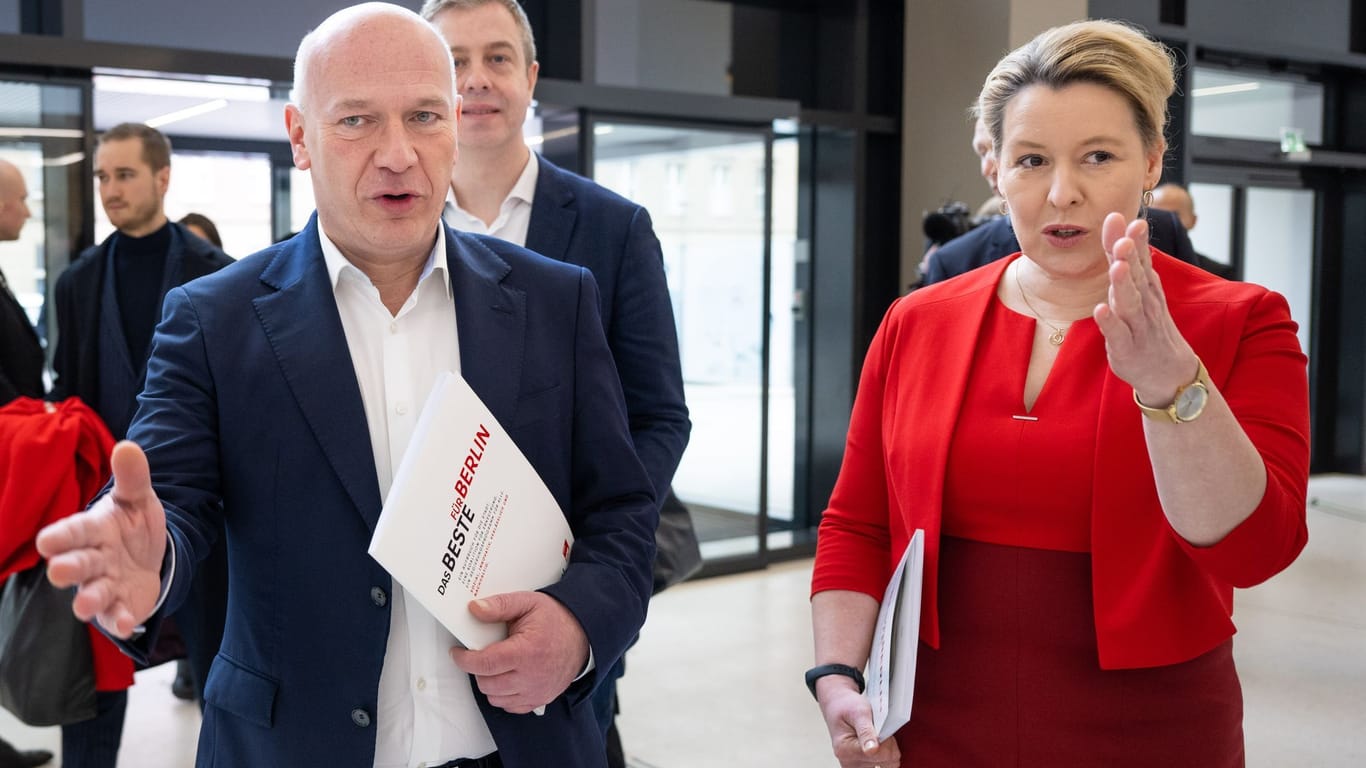 Franziska Giffey (SPD) und Kai Wegner (CDU): Beide wollen ein unbefristetes 29-Euro-Ticket.