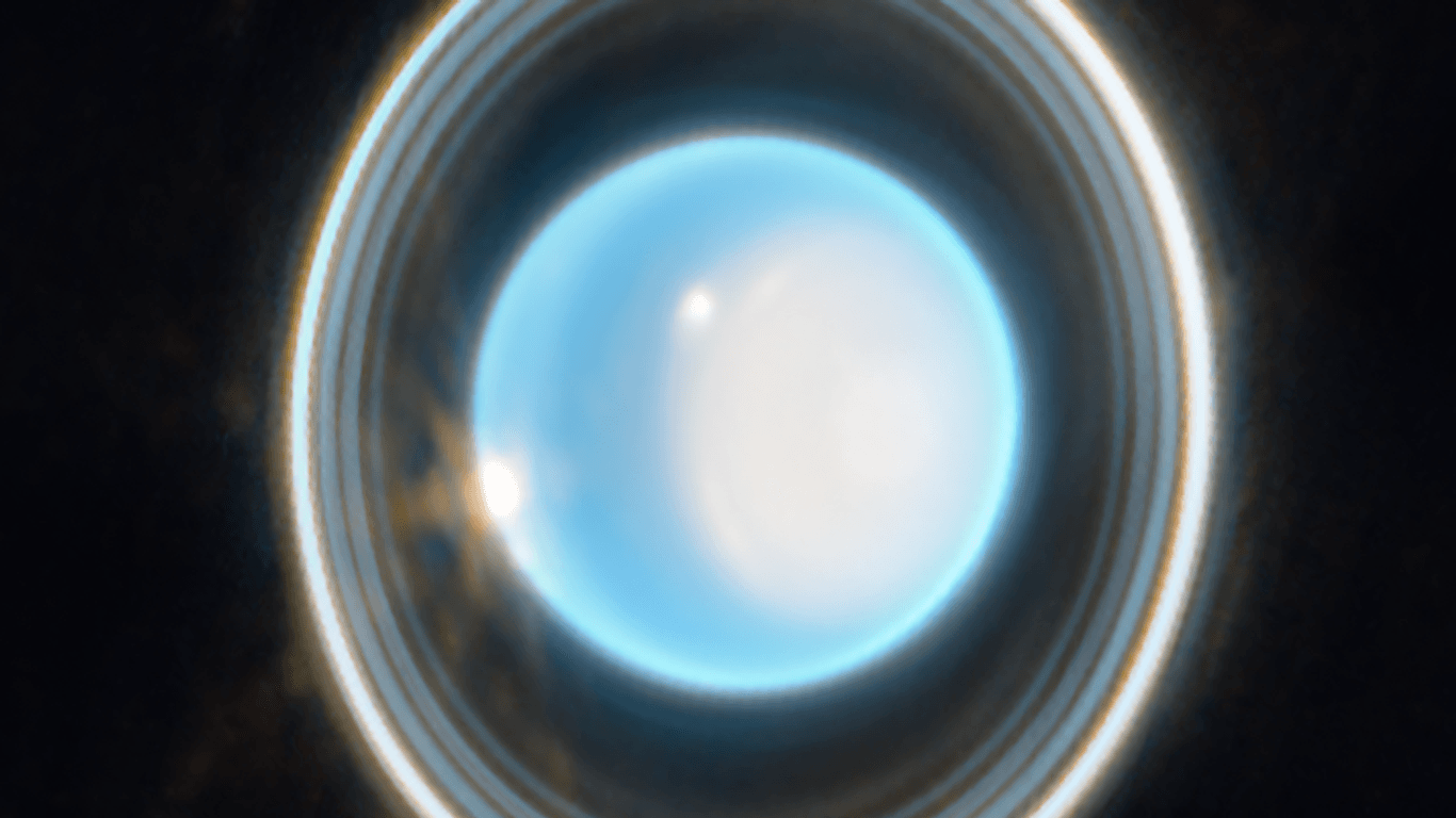 Der Planet Uranus: Die Ringe des Eisriesen sind deutlich zu erkennen-