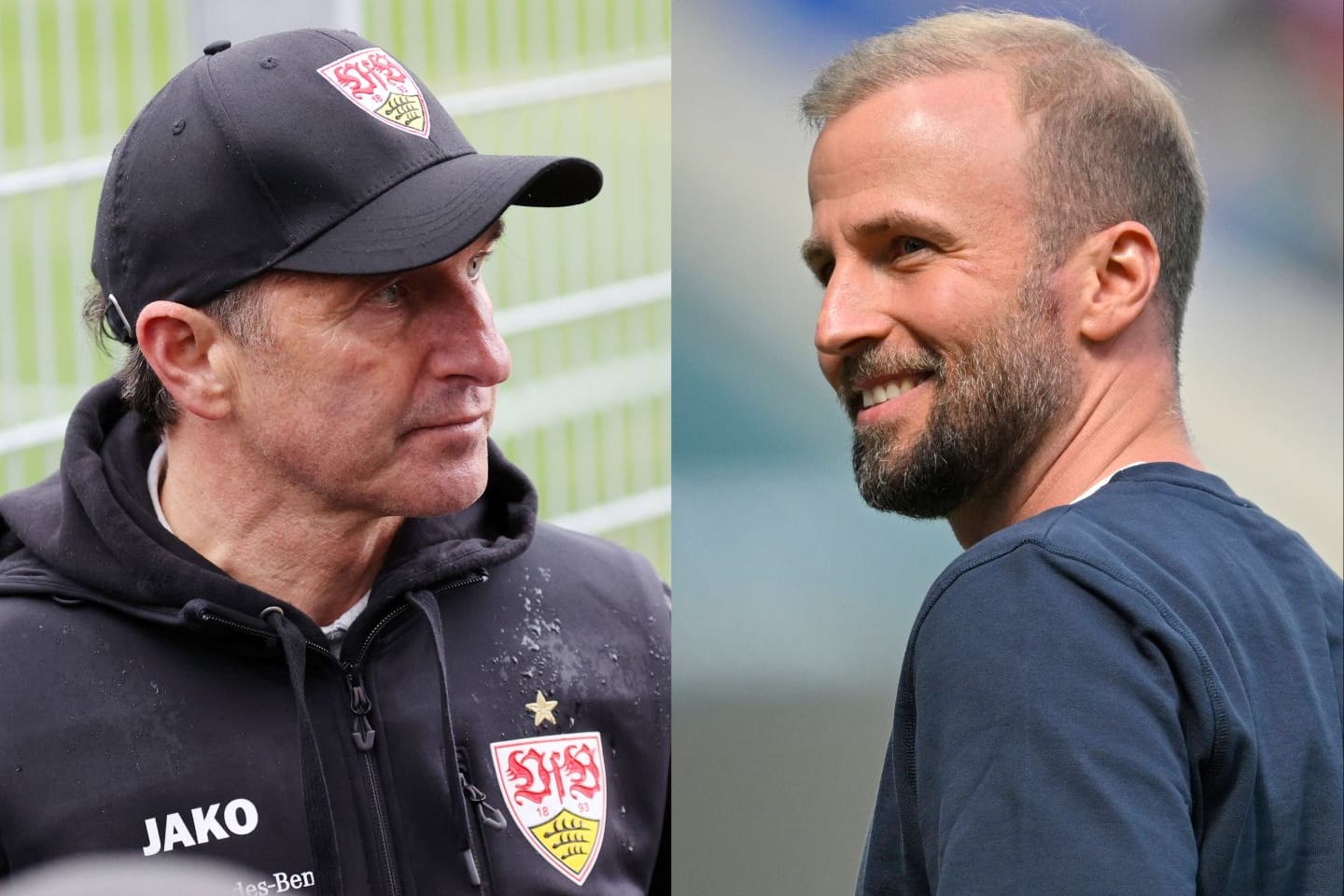 Bruno Labbadia (links) und Sebastian Hoeneß: Der ehemalige Hoffenheim-Trainer übernimmt beim VfB Stuttgart.