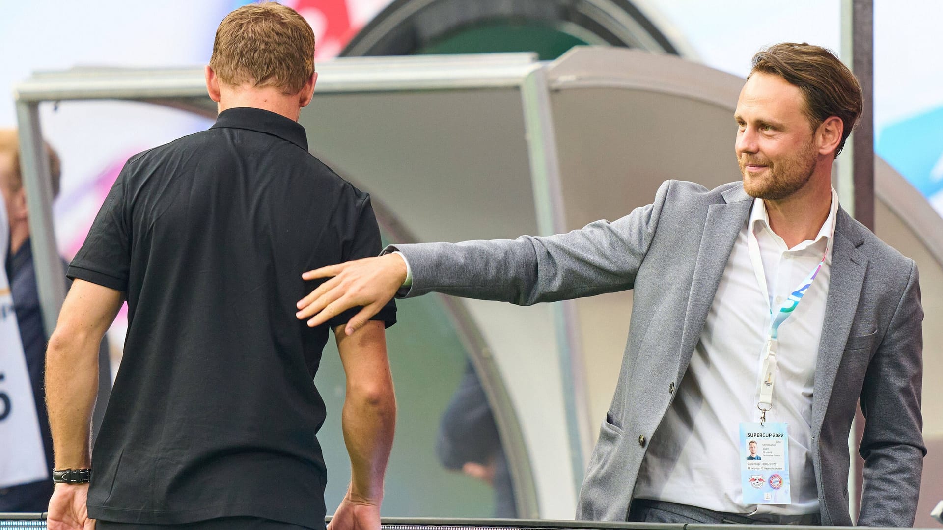 Christopher Vivell (r.) zusammen mit Julian Nagelsmann: Die beiden arbeiteten zusammen in Leipzig.