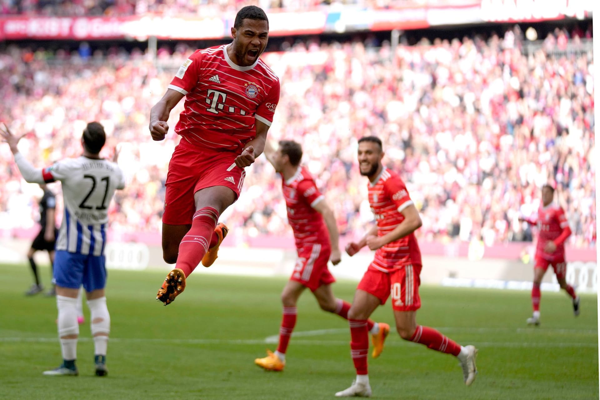 Serge Gnabry: Der Offensivspieler erzielte das erlösende erste Tor für den FC Bayern beim 2:0 gegen Hertha.