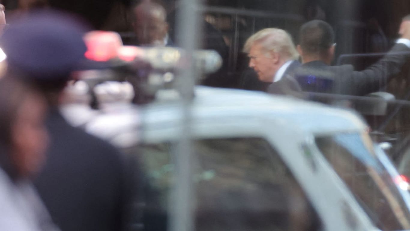 Donald Trump bei seiner Ankunft in New York.