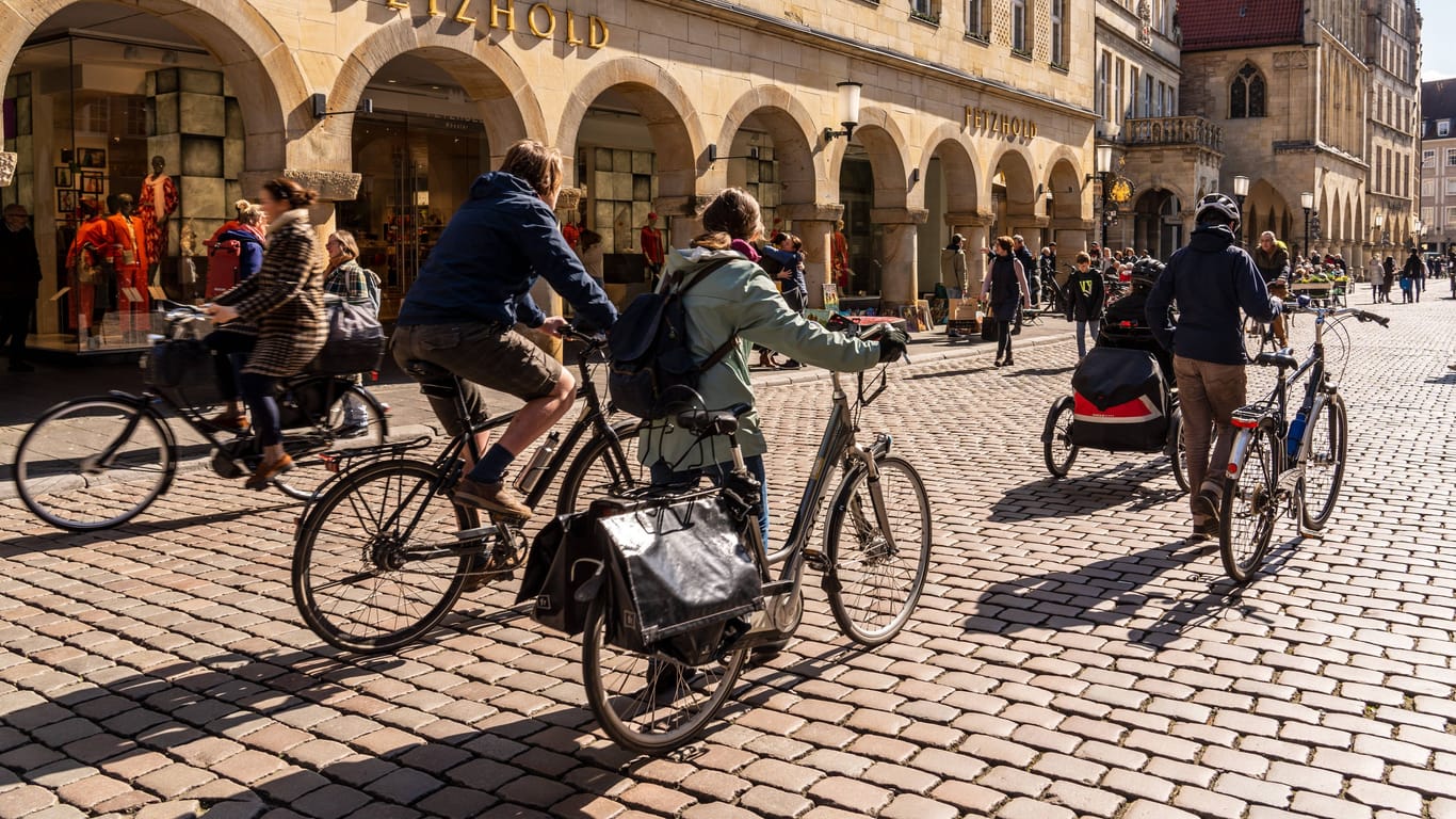 Per Rad durch Münster: Im neuen Fahrradklima-Test holt die Stadt einen ersten Platz.