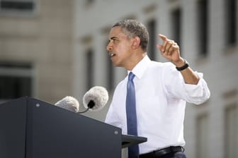 Rede von Barack Obama auf dem Pariser Platz in Berlin: Im Mai tritt er in der Stadt erneut auf.