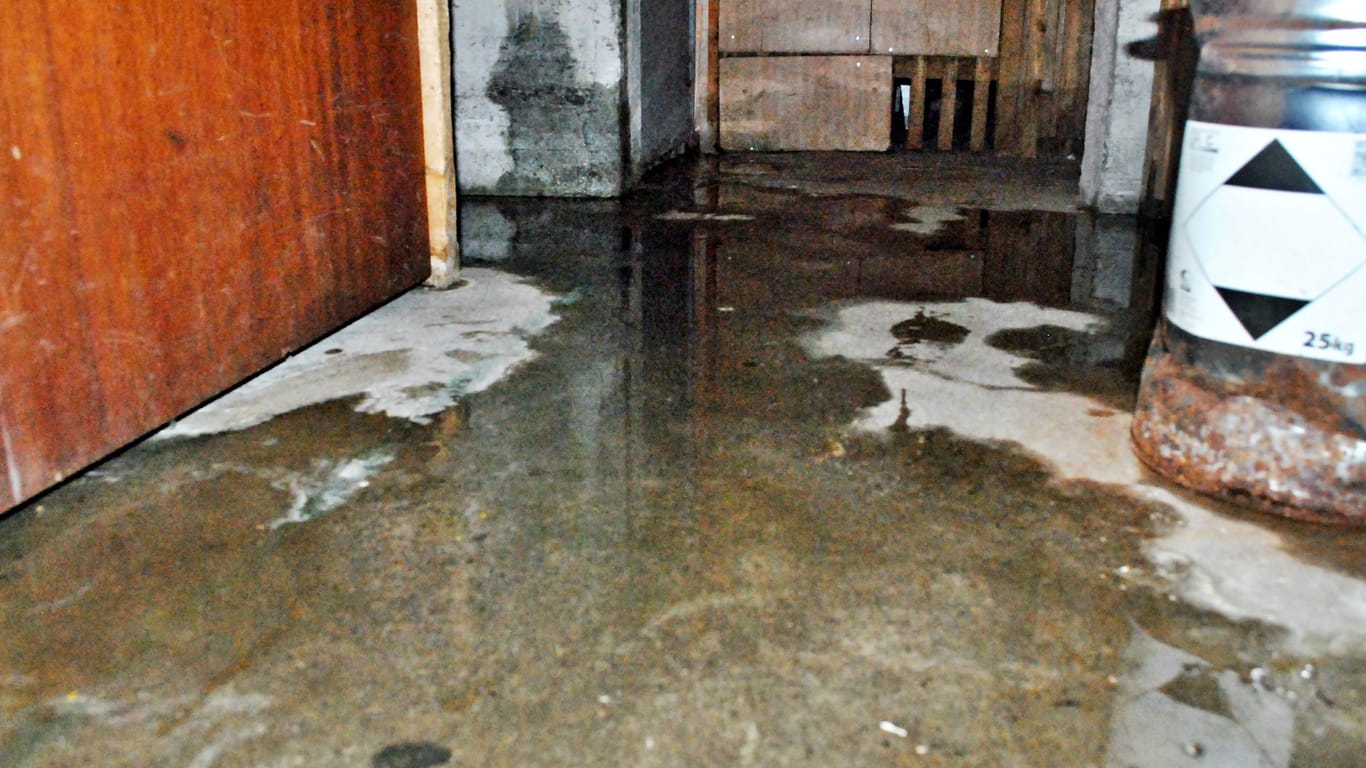 Im Keller steht das Wasser: Das Wasser ist durch das ganze Haus gesickert.