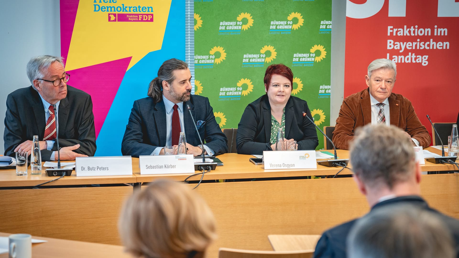 Auf einer Pressekonferenz geben Vertreter der Opposition bekannt, dass sie Klage am Verfassungsgerichtshof eingereicht haben.