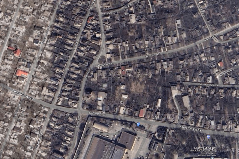 Ein zerbombtes Stadtviertel in Mariupol.