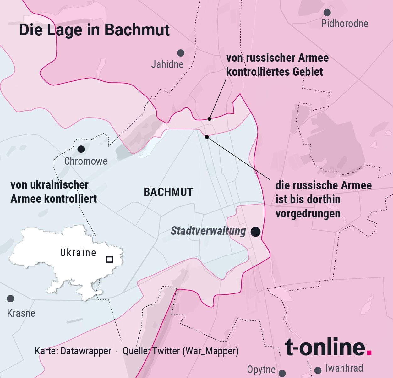 Die militärische Lage in Bachmut